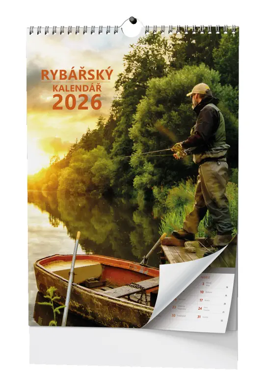 Nástěnný kalendář 2026 Rybářský kalendář - A3