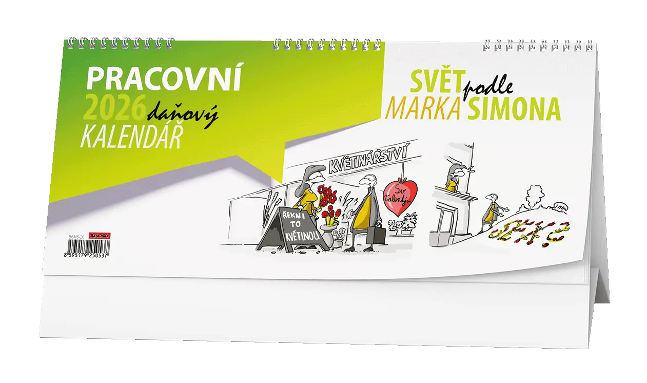 Stolní kalendář 2026 Pracovní daňový kalendář - Svět podle Marka Simona