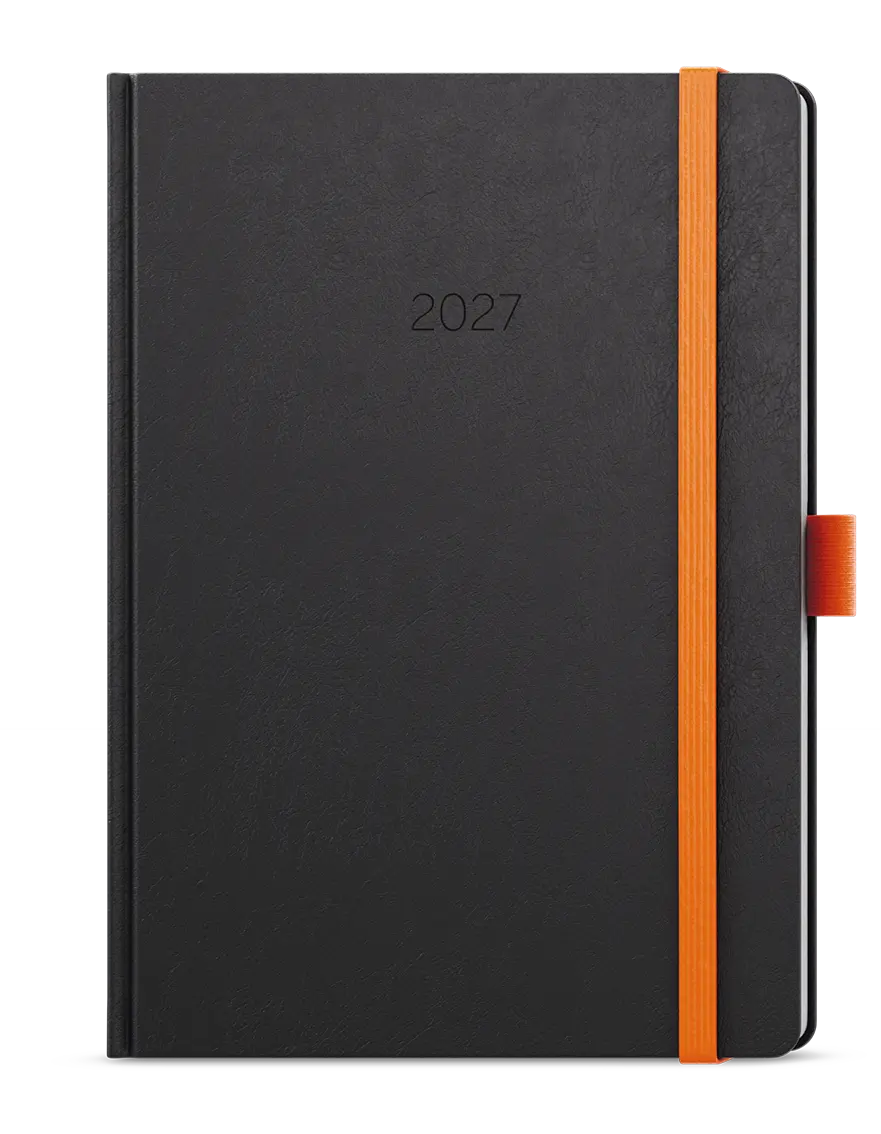 Diář 2027 Denní diář - David - Nora - A5 - oranžová