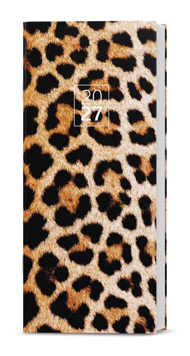 Diář 2027 Měsíční diář - Božka - lamino - Leopard