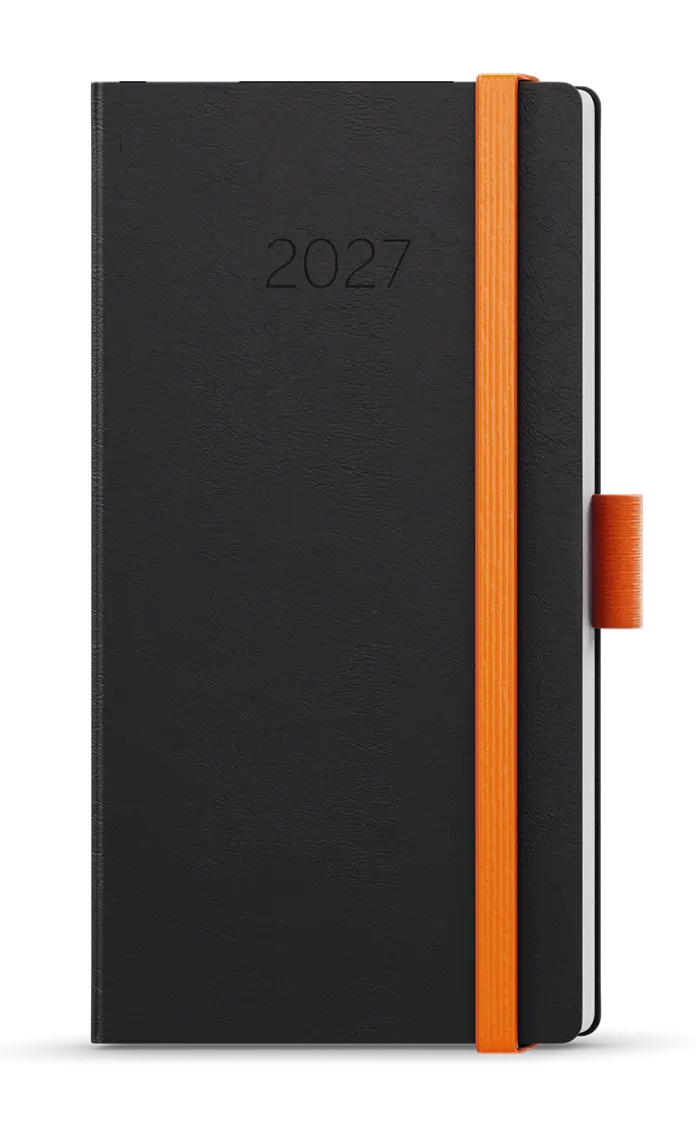 Diář 2027 Týdenní diář - Jakub - Nora - kapesní - oranžová