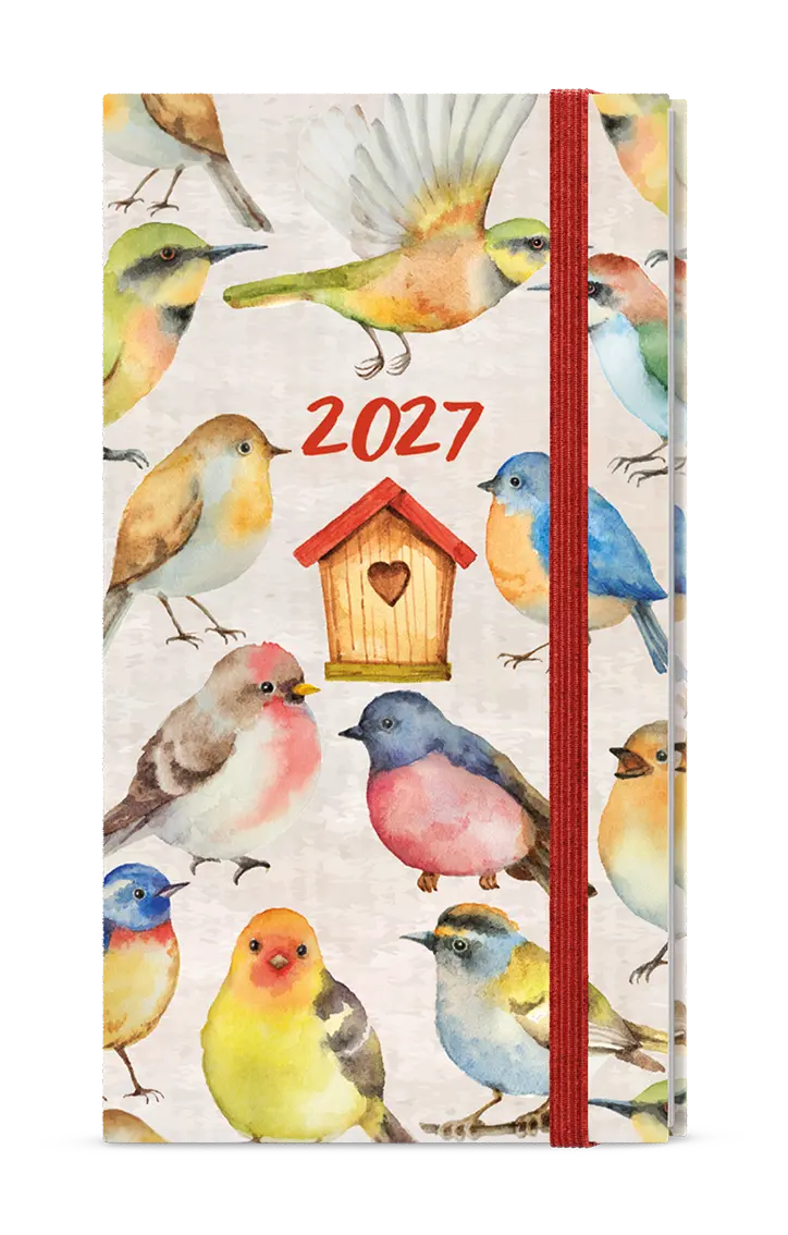 Diář 2027 Týdenní diář - Jakub - Lamino - kapesní - Ptáčci