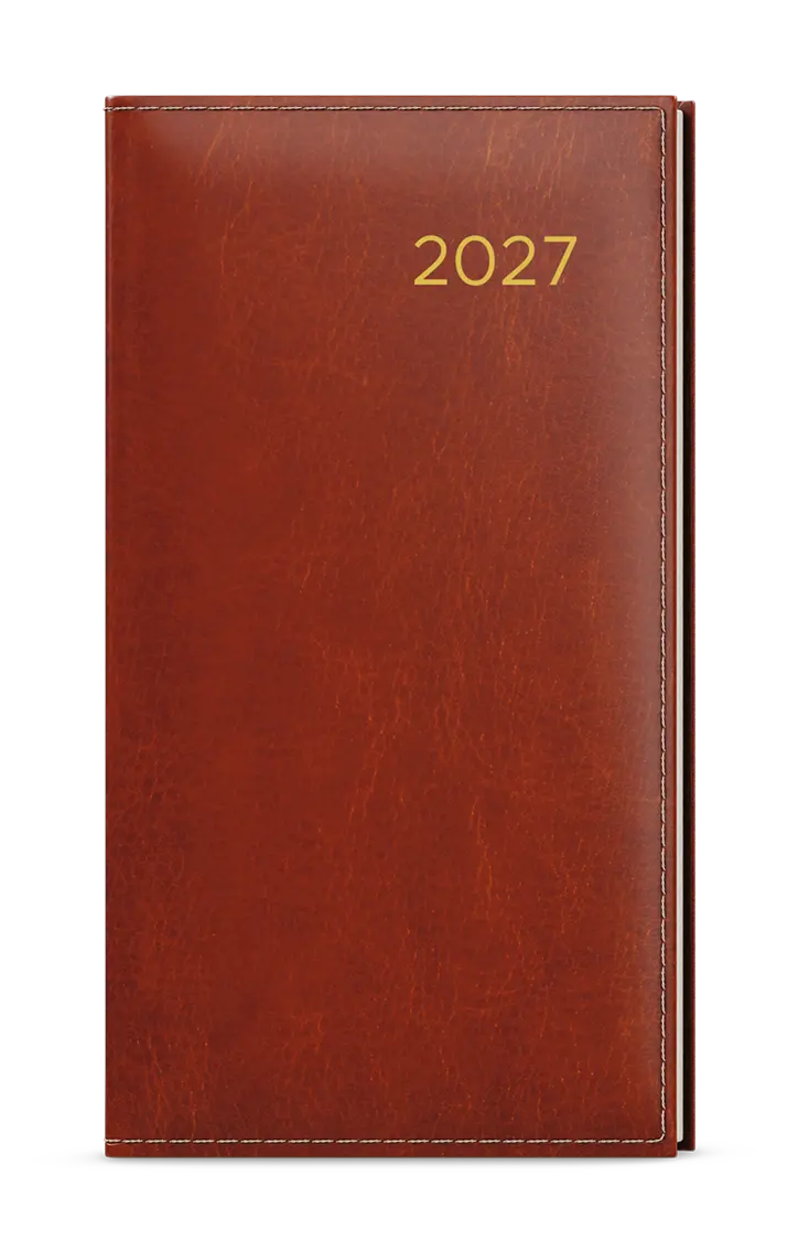 Diář 2027 Týdenní diář - Jakub - Premier - kapesní - hnědá