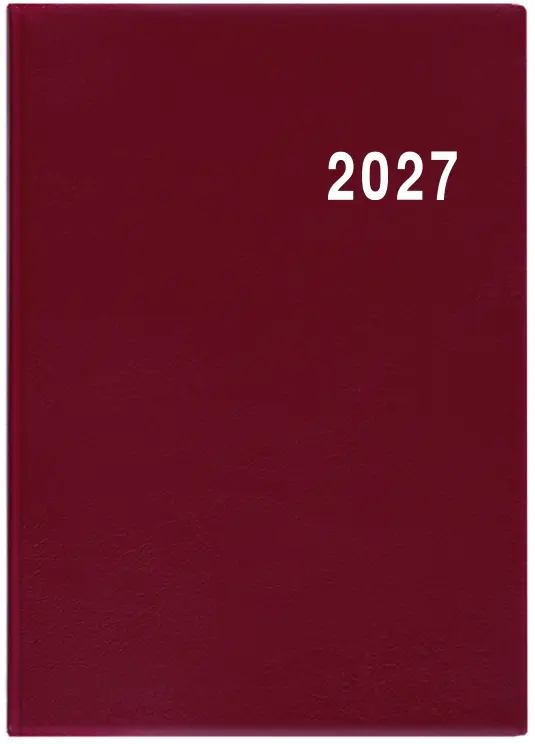 Diář 2027 Týdenní diář - Ladislav - PVC - bordó