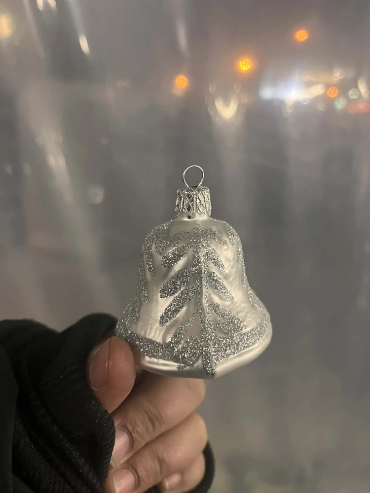 Vánoční baňka skleněná - Zvoneček 5cm