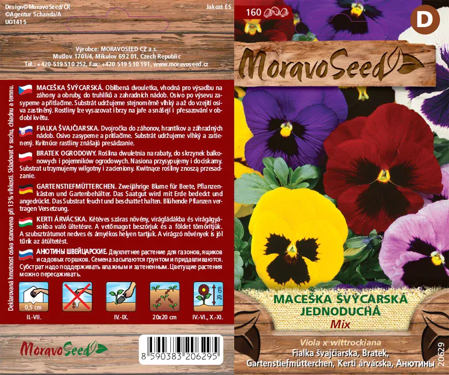 Maceška švýcarská jednoduchá mix - osivo