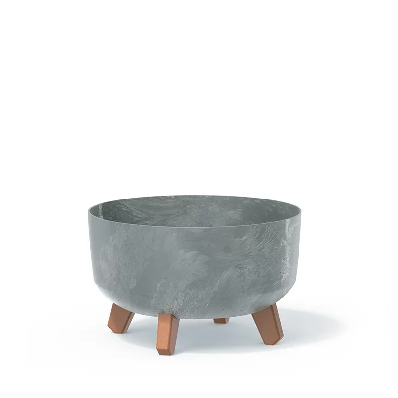 Květináč Gracia Low Beton Effect 28.5cm šedá