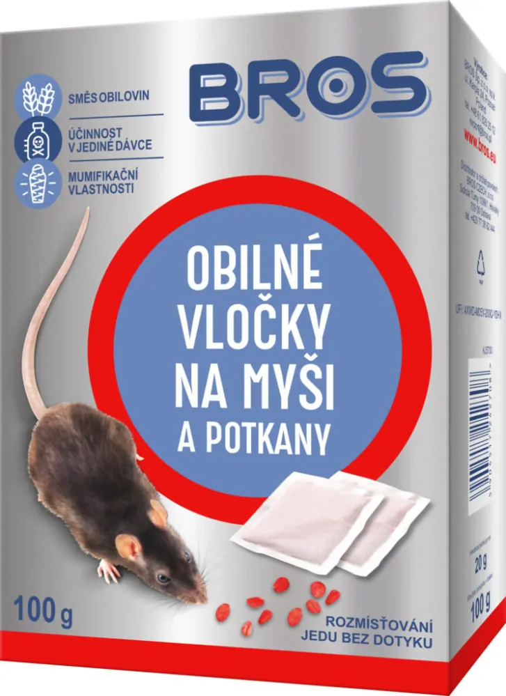 BROS obilné vločky na myší a potkany 100g
