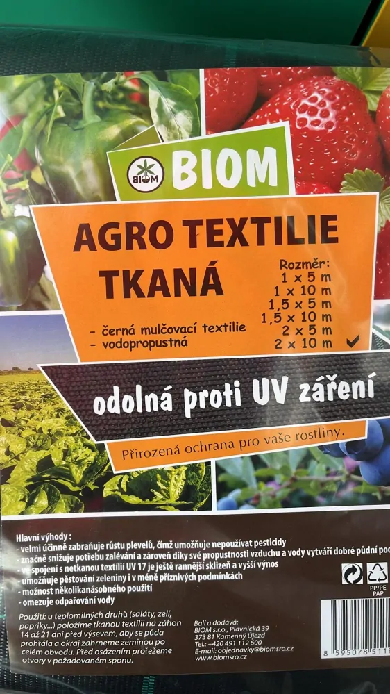 Tkaná textilie agro 2x10 m