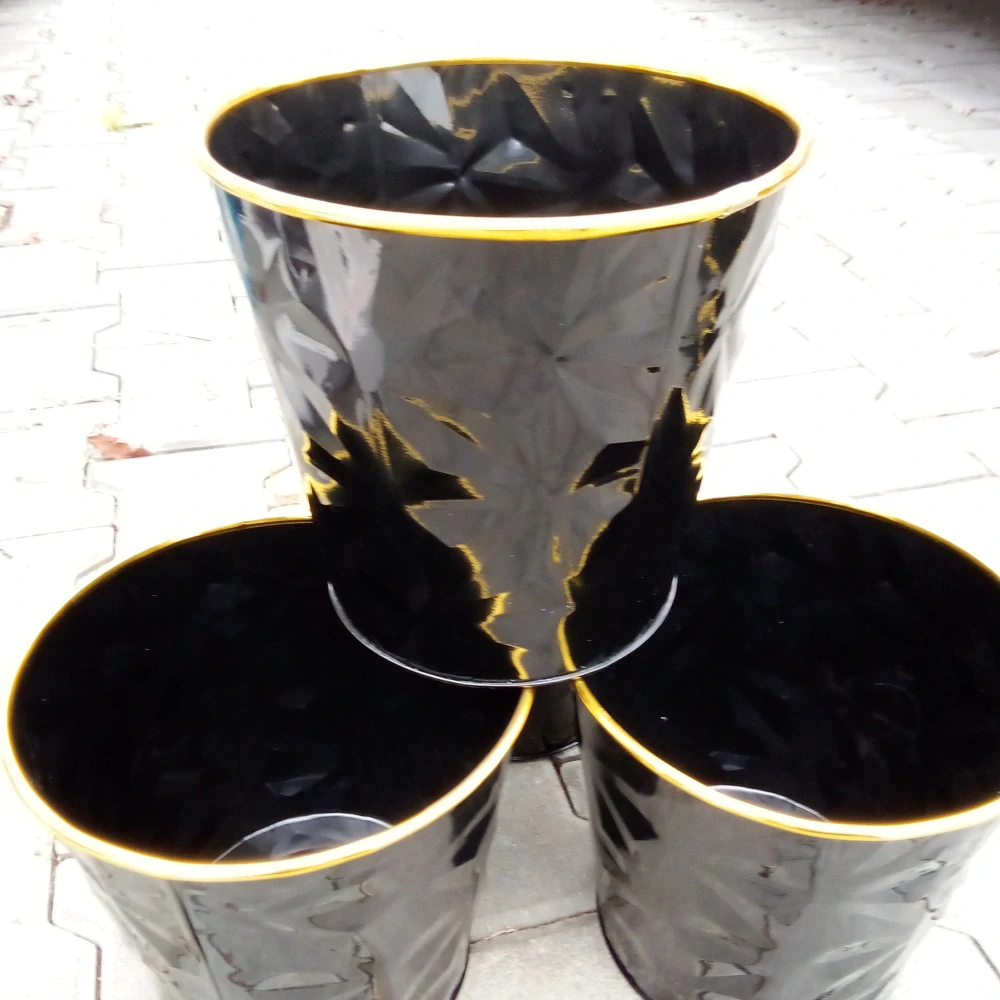 Obal na květináč - vzorovaný plech 20cm kulatý černý