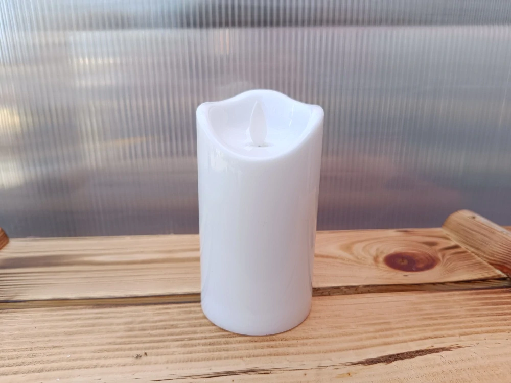 Svíce LED Cortina - pohyblivý plamen bílá 7x12.5cm