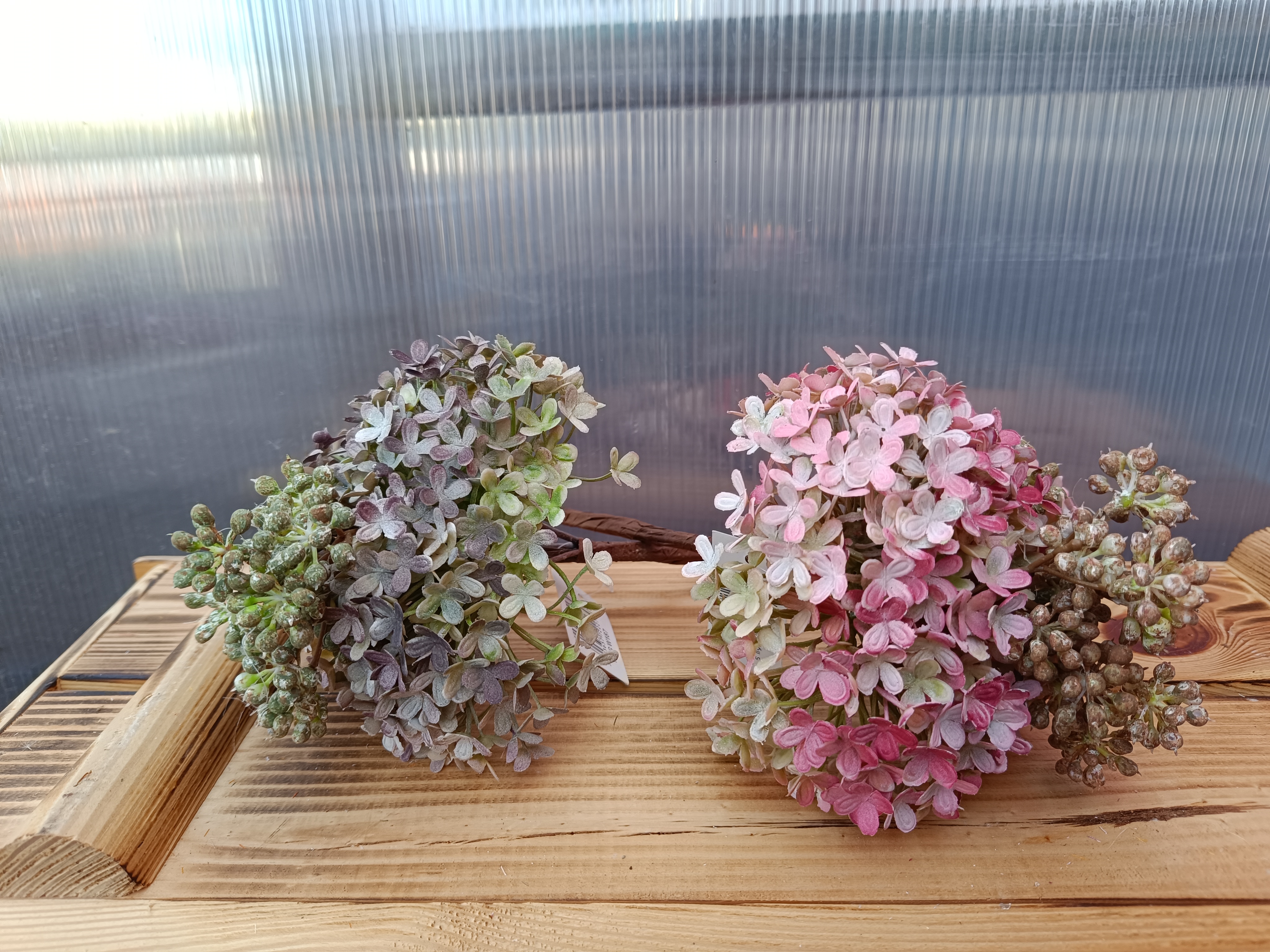 Plastová hortenzie přírodní barva mix 30cm