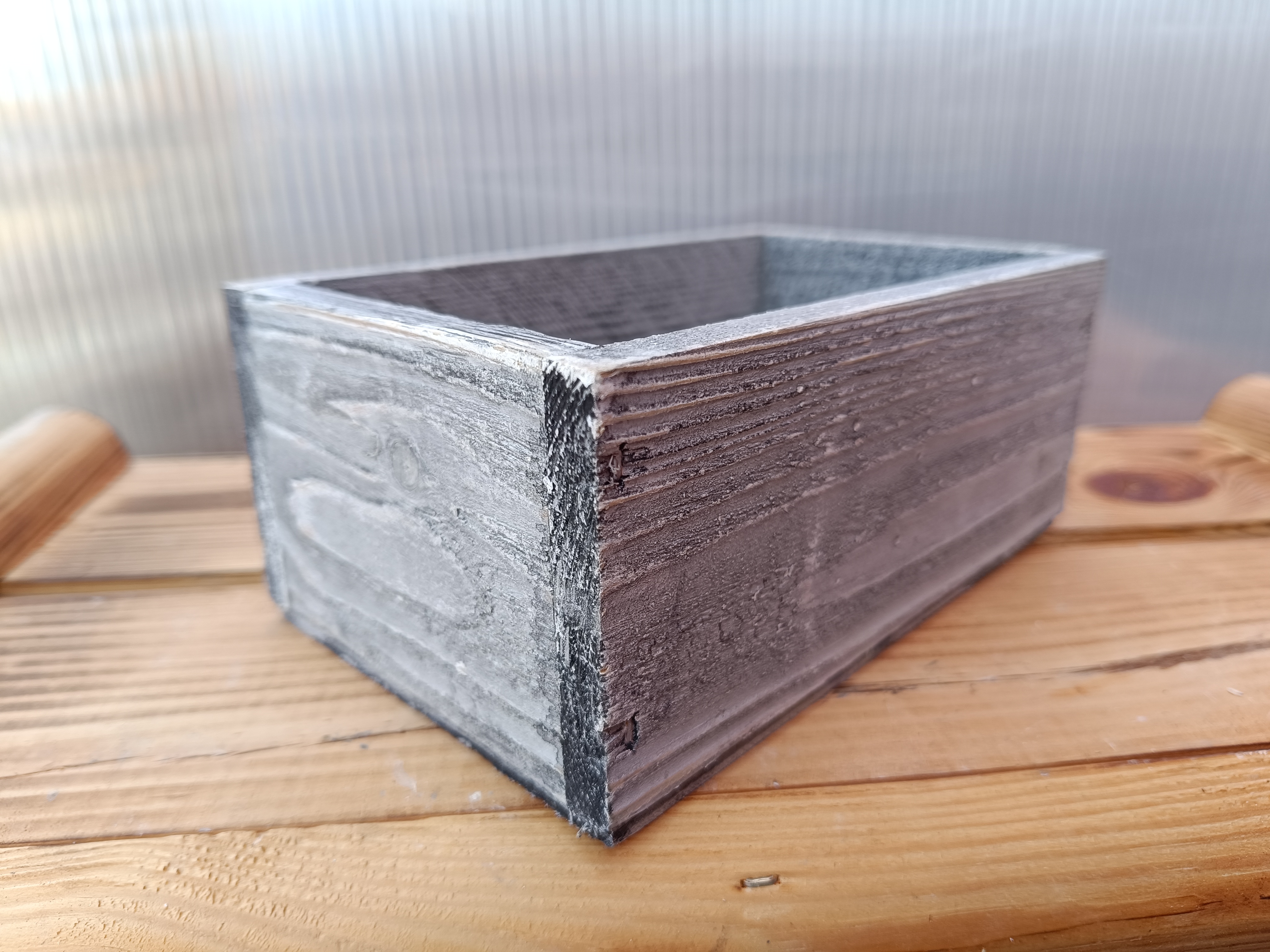 Dřevěná dekorační krabička šedá 18x11cm