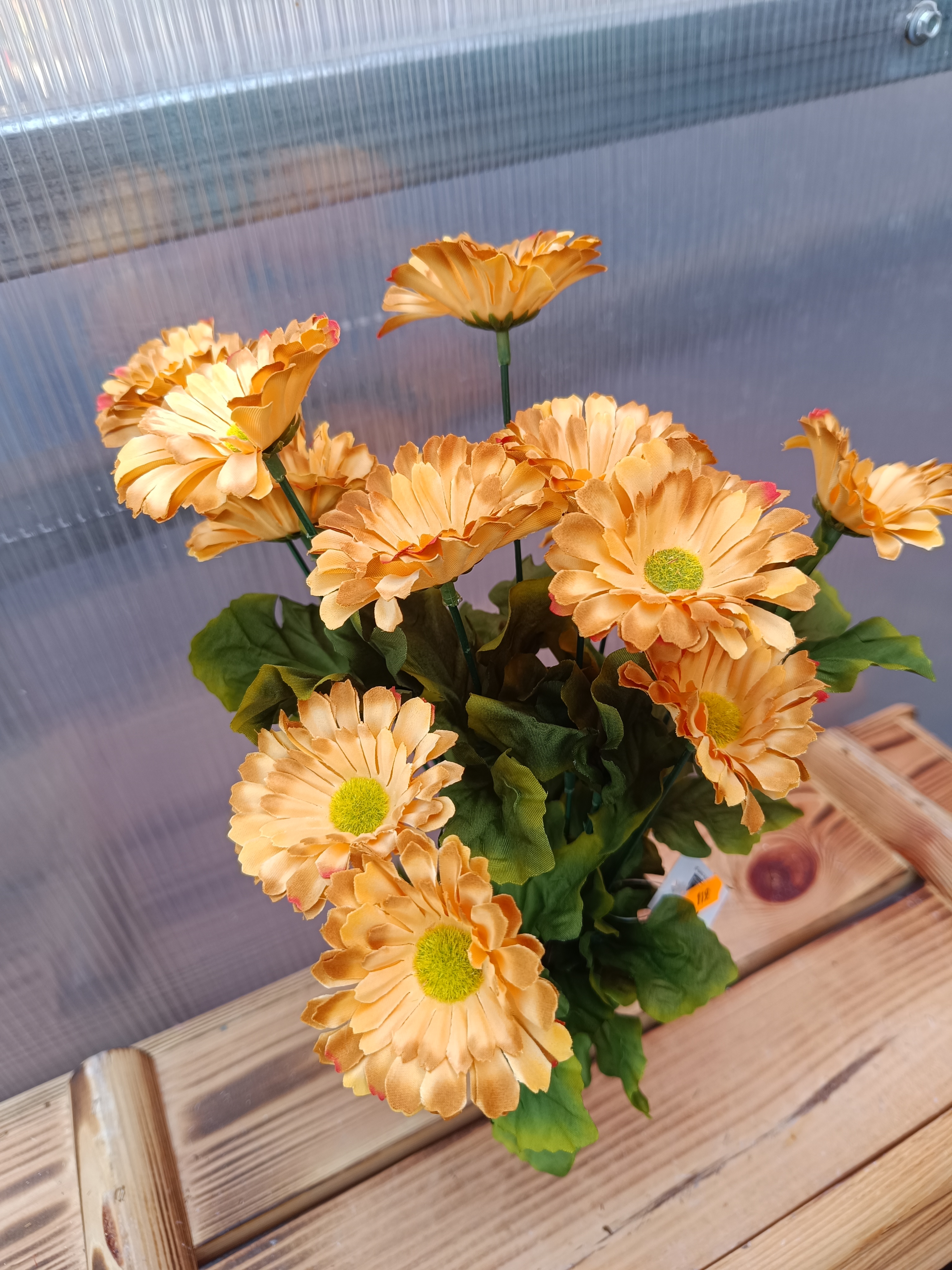 Plastová kytice- gerbera- oranžová 40cm