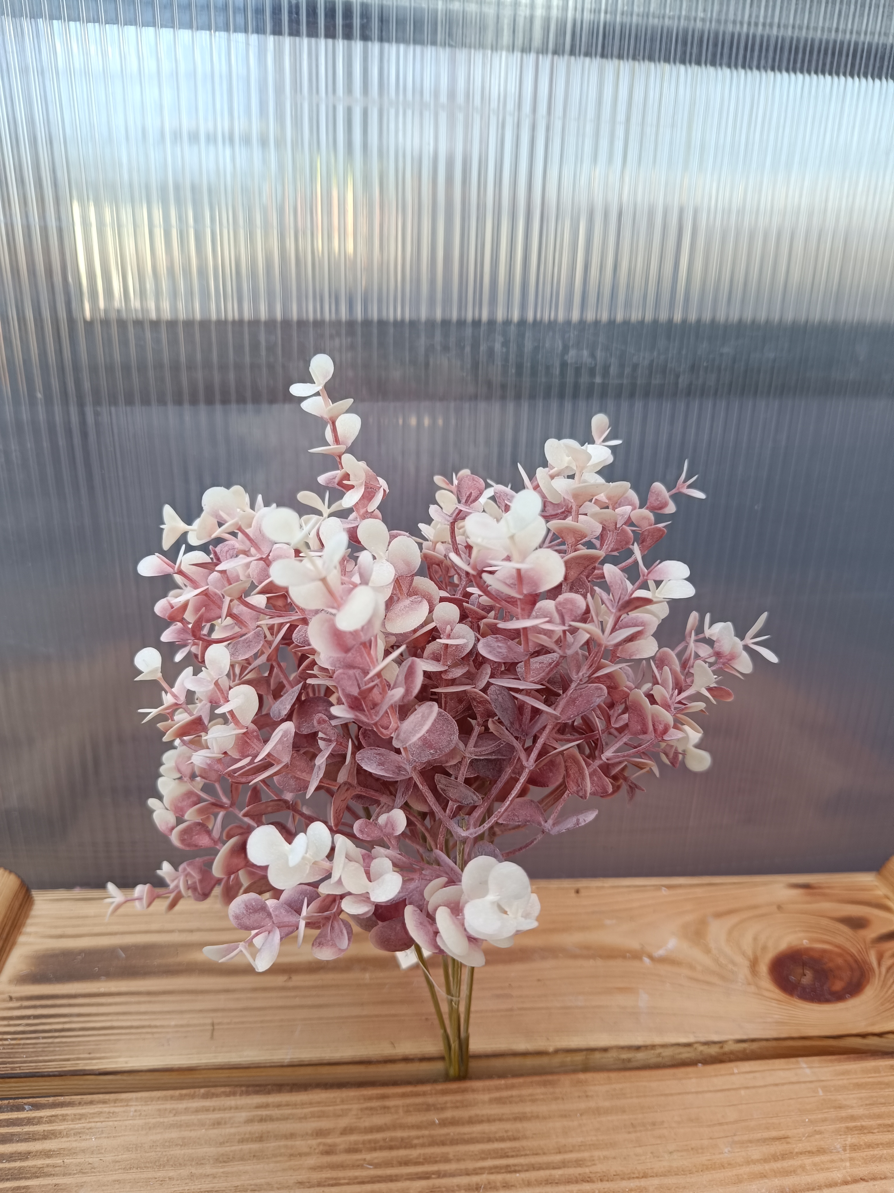 Plastová květina - Eukalyptus - růžová 30cm