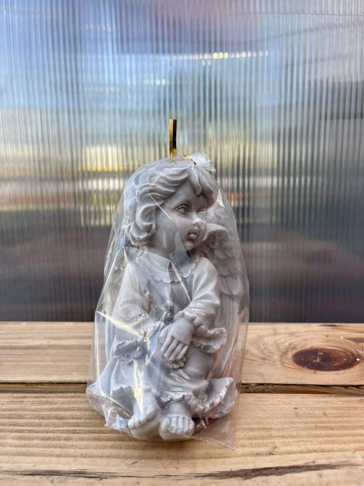 Andělíček - sádrová figurka v.13cm šedá