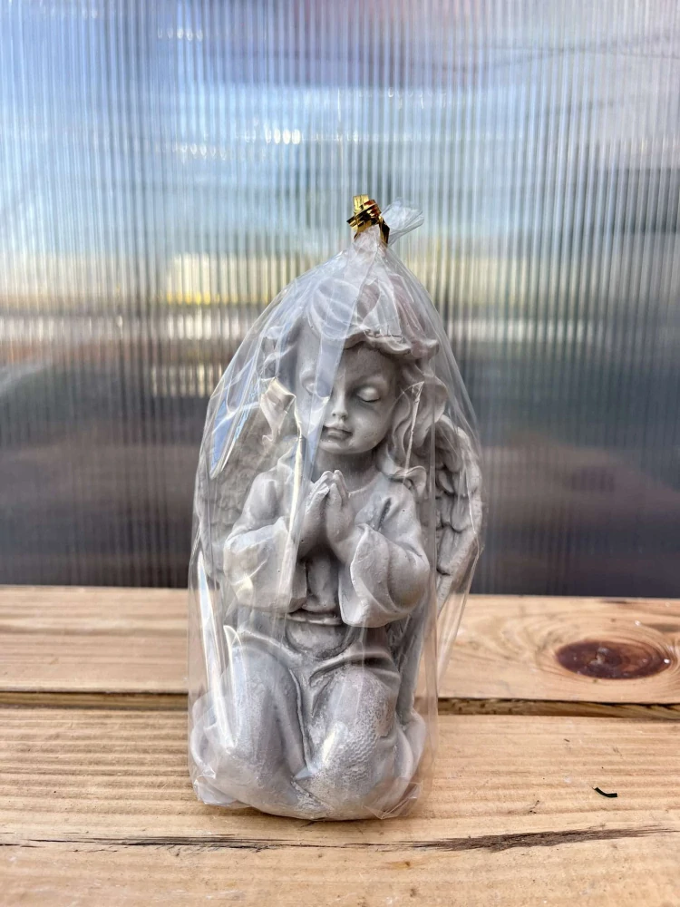 Andělíček - sádrová figurka v.15cm šedá