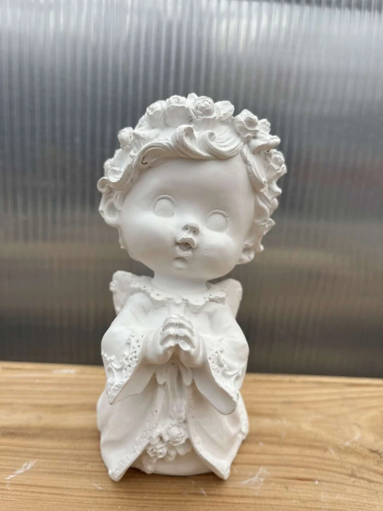 Andělíček - sádrová figurka v.14cm bílá