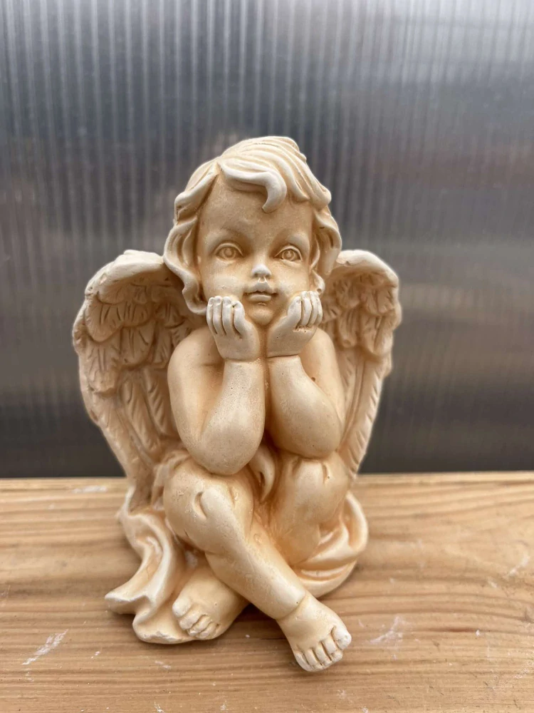 Andělíček - sádrová figurka v.12cm krémová
