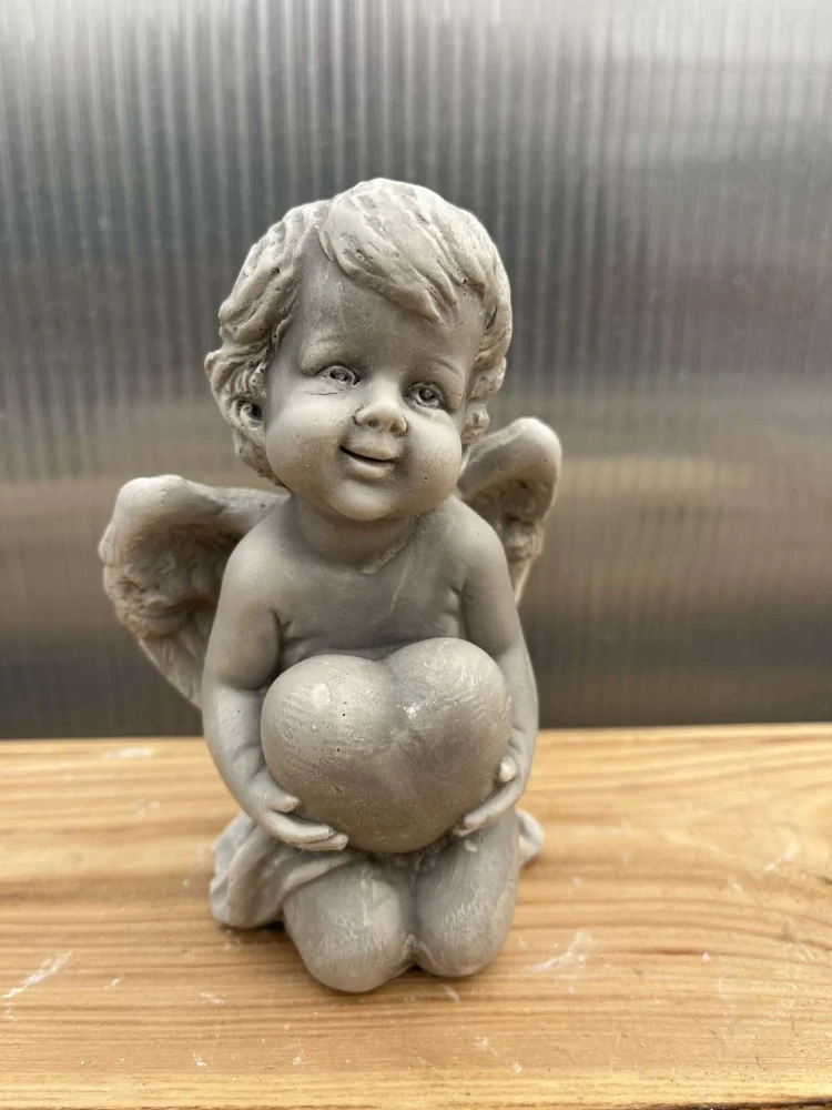 Andělíček - sádrová figurka v.12cm šedá