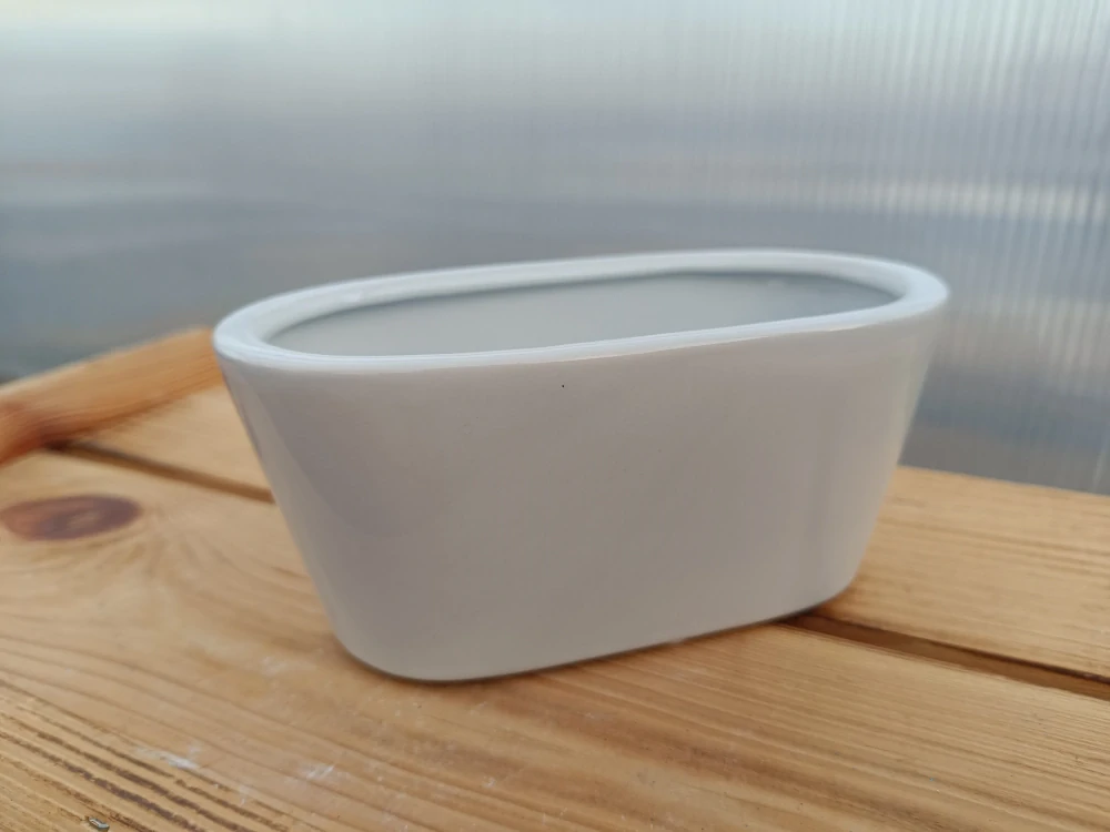 Květináč keramický - bílý 17cm