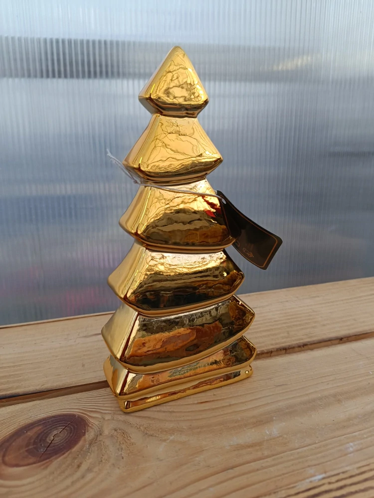 Keramický stromeček - zlatý lesklý - 18cm