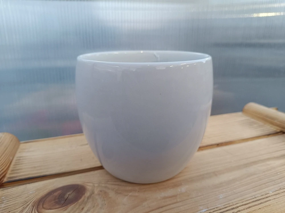 Květináč keramický - bílý 15cm