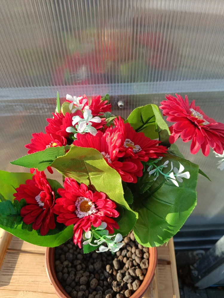 Plastová kytice - gerbera červená 46cm