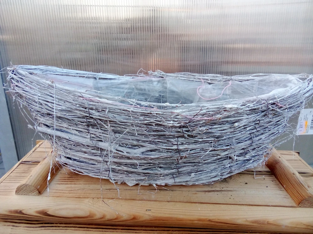 Proutěný košík šedý 50x22x16cm