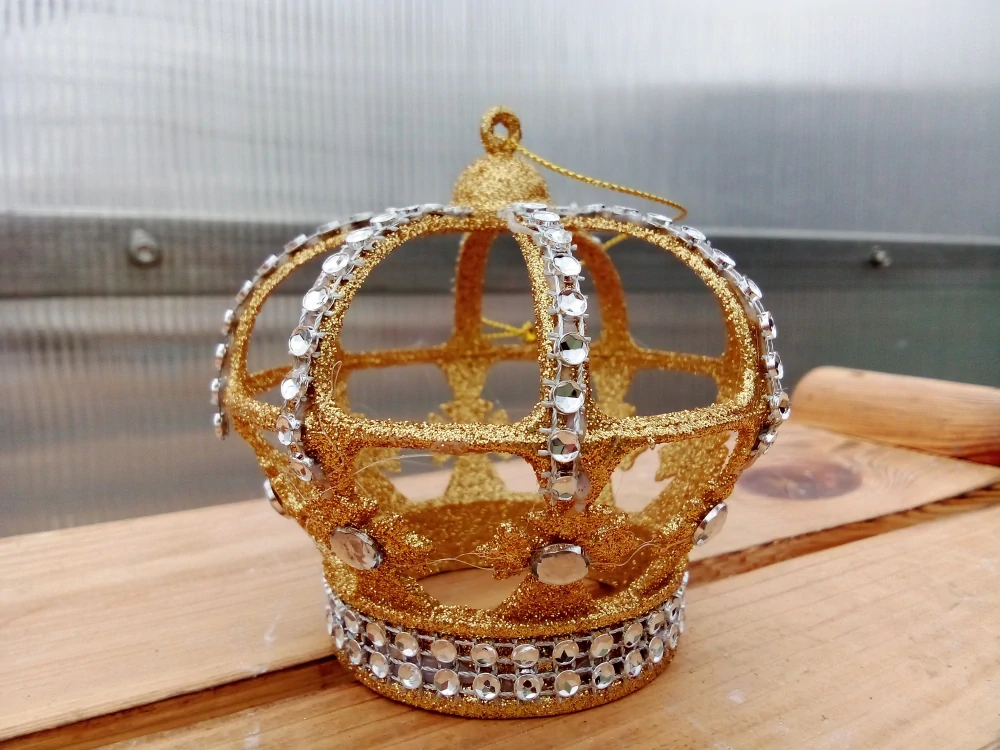 Korunka zlatá 9cm - dekorace