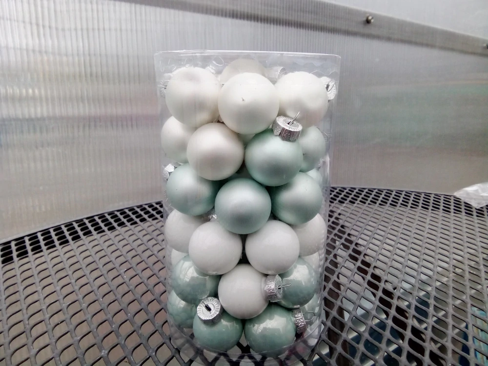 Vánoční dekorace - Koule mix Mint - 2,5cm cca48ks/bal