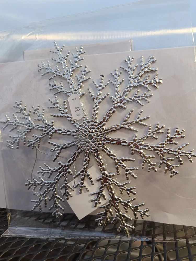 Vánoční dekorace - hvězda stříbrná - 20cm