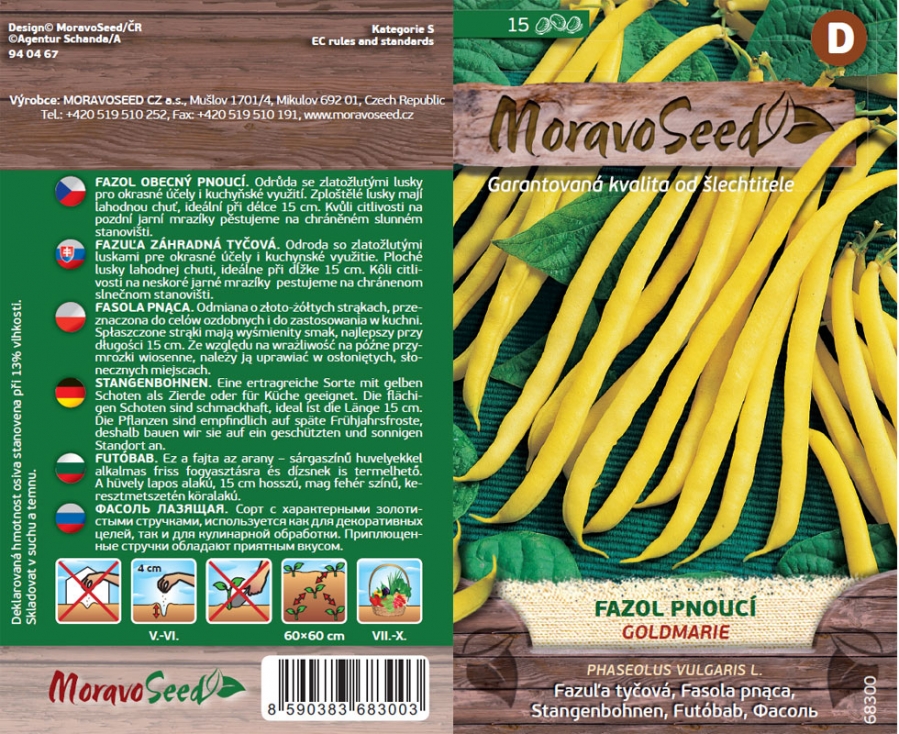 Fazol obecný pnoucí Goldmarie - osivo