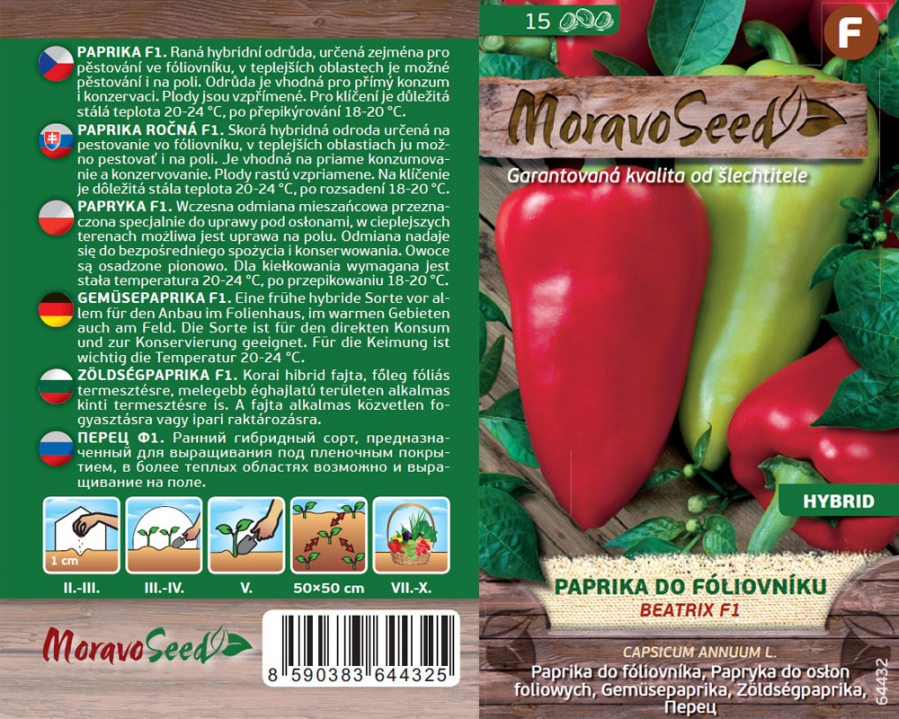 Paprika do foliovníku Beatrix F1 - osivo
