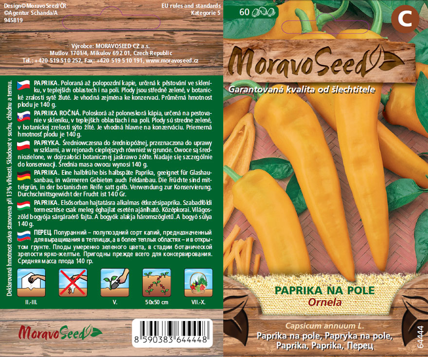 Paprika raná kapie Ornela - osivo