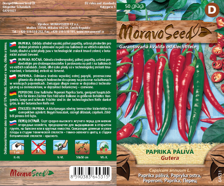 Paprika chilli červená Gutera - osivo