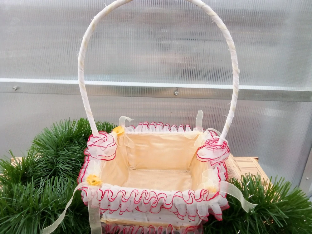 Ratanový košík obalený látkou v.34cm