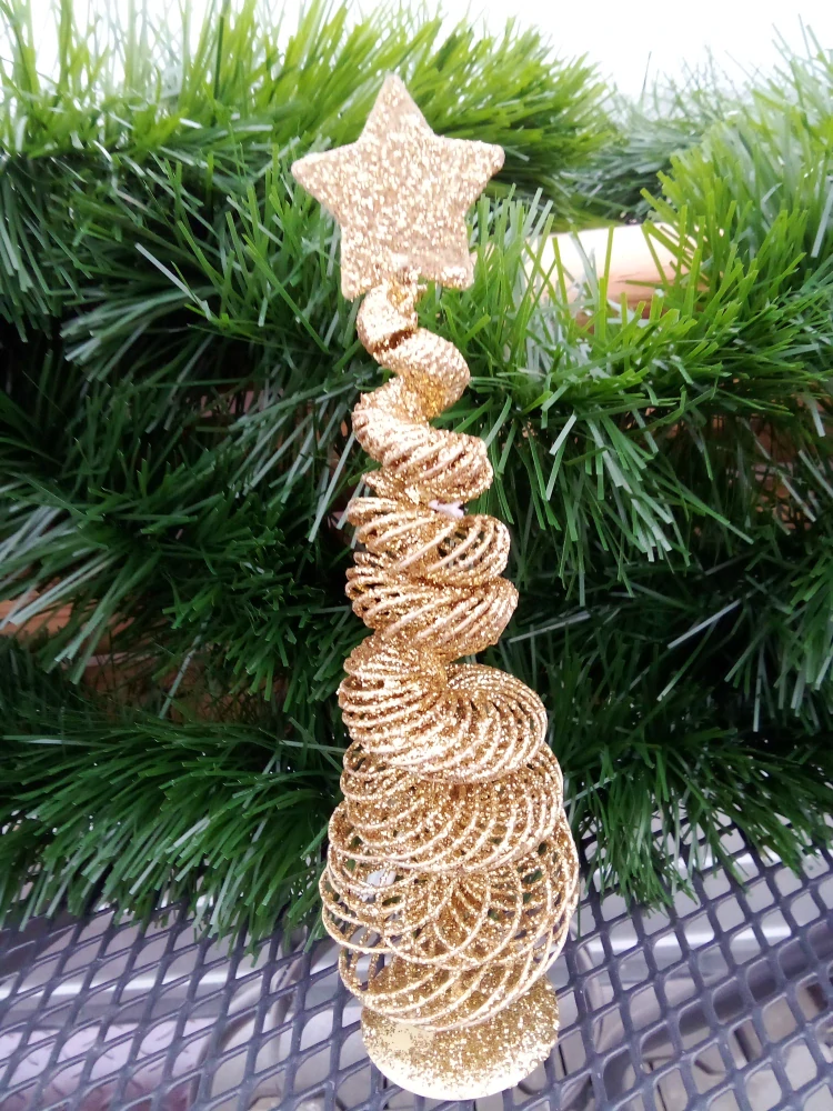 Vánoční stromeček drátěný tmavě zlatý 20cm