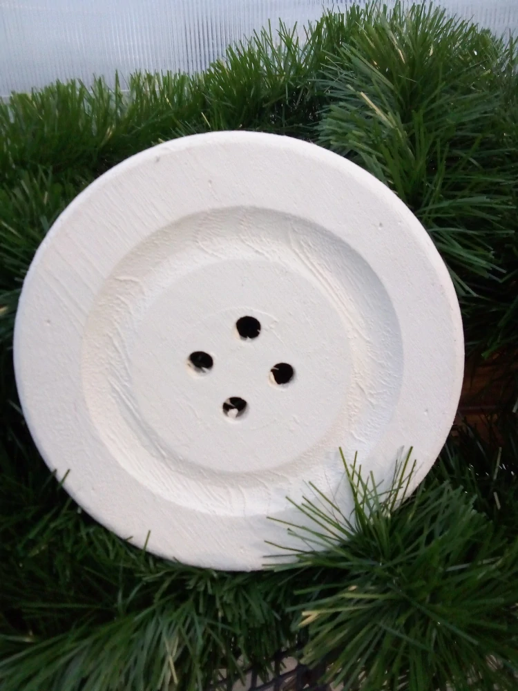 Dekorační knoflík dřevěný bílý 20cm
