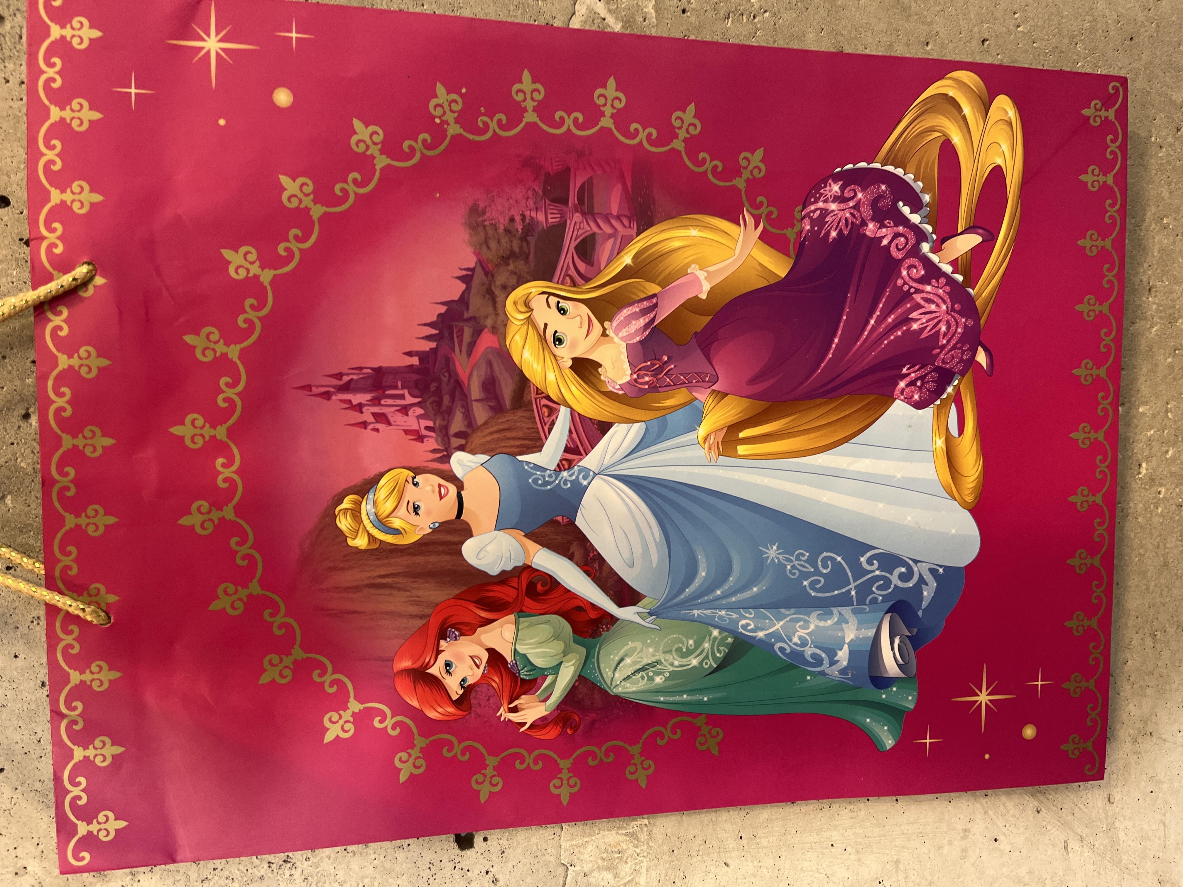 Dárková taška růžová - Disney princess 33x45cm