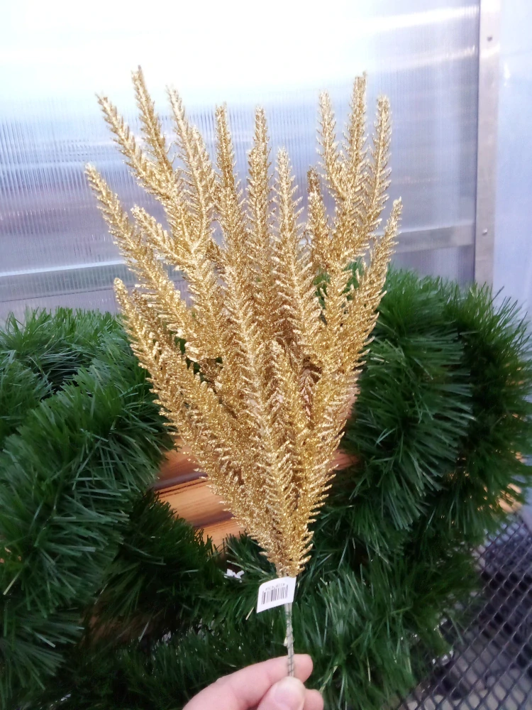 Dekorační větvička zlatá 34cm
