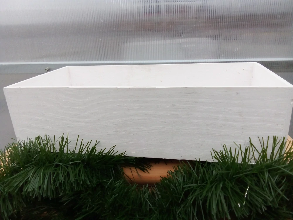 Dřevěná krabička bílá 41cm