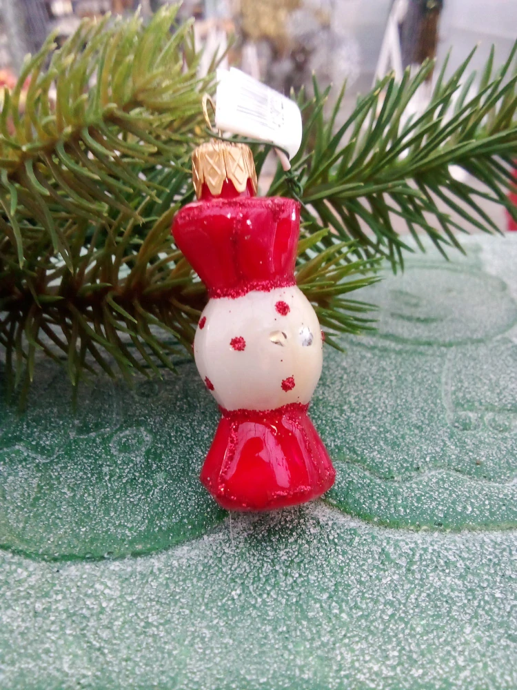 Vánoční baňka skleněná bonbon 5cm