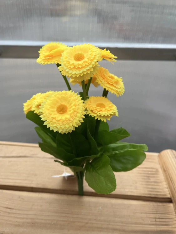 Uměla kytice - sedmikráska žlutá 26cm