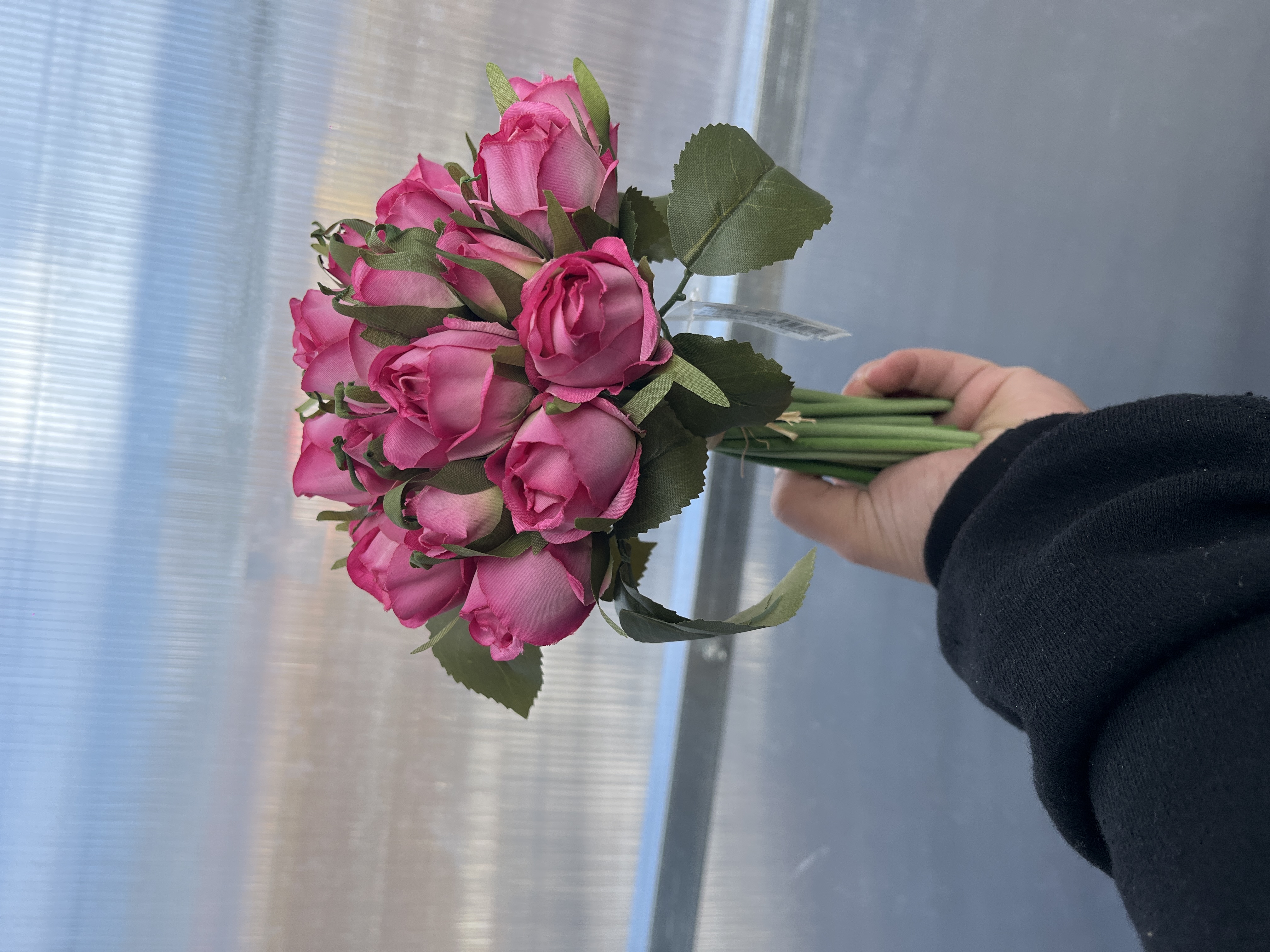 Umělý puget růži růžové 20cm 21ks