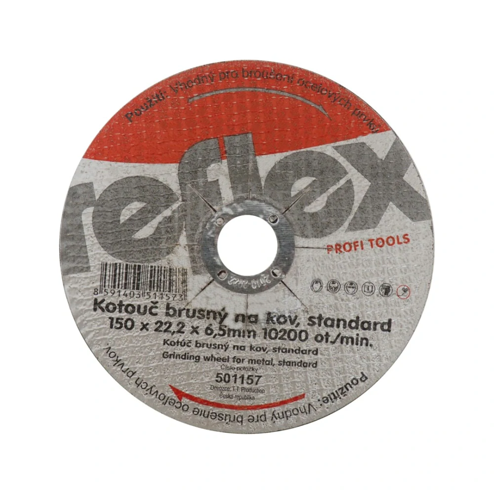 TOPTRADE kotouč brusný, na kov, 150 x 22,2 x 6,5 mm, standard