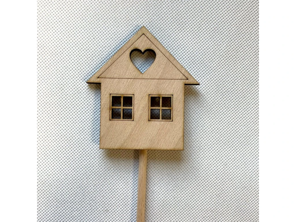 Dřevěný zápich domeček 10 cm
