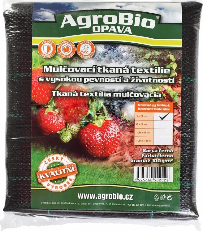 Černá mulčovací tkaná textilie 100g/m2 1x5m