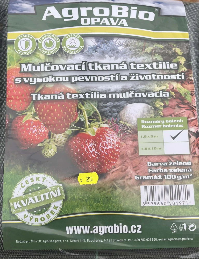 Zelená tkaná textilie 100 g/m2 1.6x5m