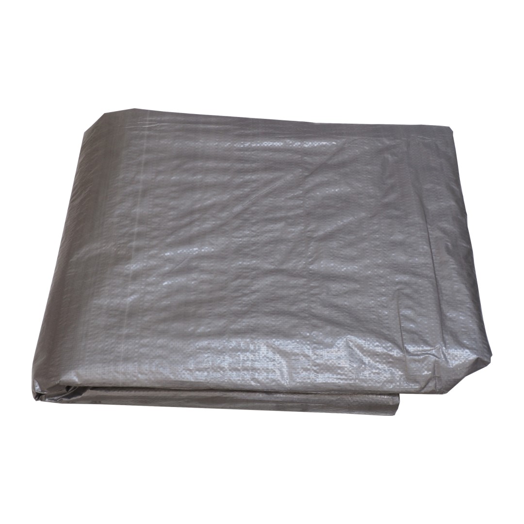 TOPTRADE plachta krycí, stříbrná, s kovovými oky, 2 x 3 m, 100 g / m2